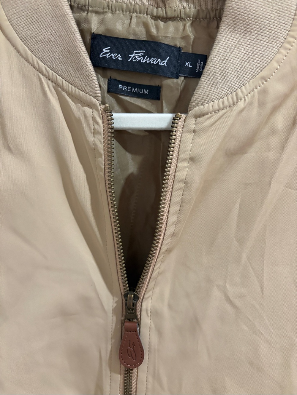 Ever Forward XL Beige Premium Bomber Jacket NEW - Picture 4 of 7